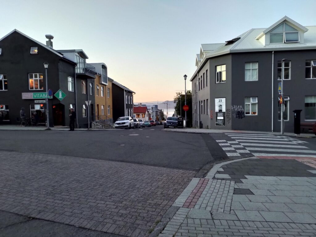 Evening light on a quiet street in Reykjavík's 101 district, Iceland — photographed by Marcel Strobel